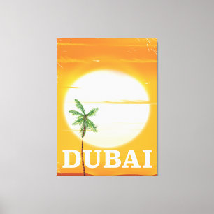 Dubai vintage style vacation poster canvas print