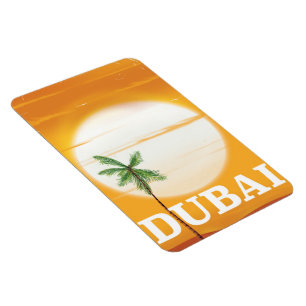 Dubai vintage style vacation poster magnet