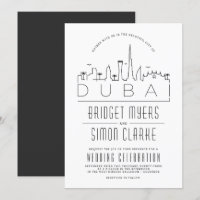 Dubai Wedding Deco Skyline Invitation