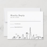 Dubai Wedding | Stylized City Skyline RSVP