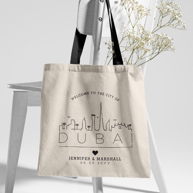 Dubai Wedding | Stylized Deco Skyline Tote Bag (Creator Uploaded)