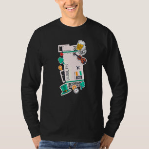Dublin Air Ticket Boarding Pass Plane Ireland Iris T-Shirt