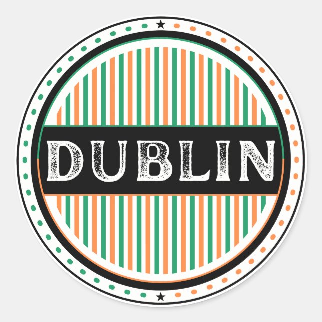 Dublin City Pride Emblem – Irish Identity Classic Round Sticker (Front)