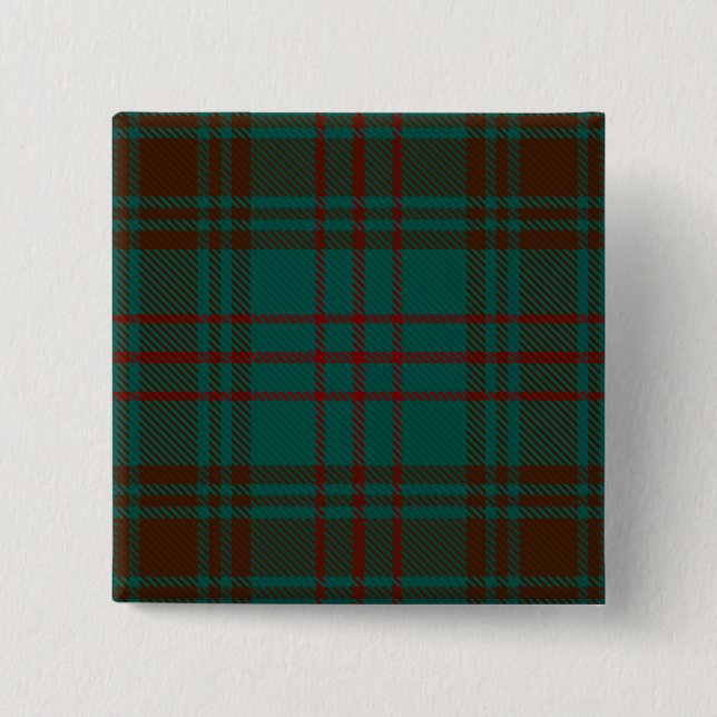Dublin County Irish Tartan 2 Inch Square Button (Front)