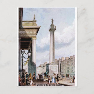 Dublin General Post Office, Nelsons Pillar c1880 Holiday Postcard