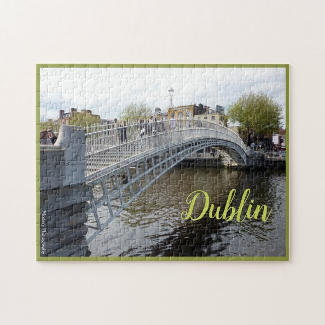 Dublin (Ha'penny Bridge) with text Jigsaw Puzzle (Horizontal)