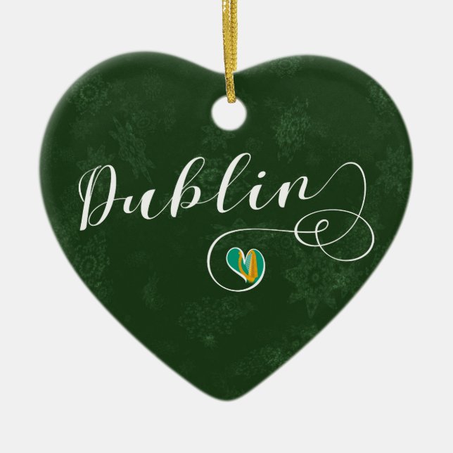 Dublin Heart, Christmas Tree   Ceramic Ornament (Front)
