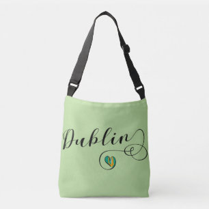 Dublin Heart Customizable Bag, Ireland Irish Crossbody Bag