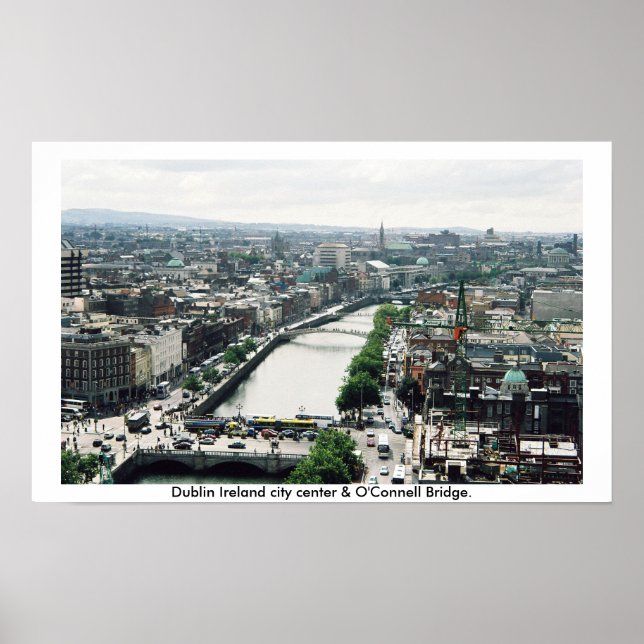 Dublin Ireland city centre skyline Poster (Front)