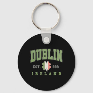 Dublin Ireland College University St. Patricks Day Keychain