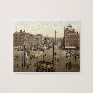 Dublin Ireland early 1900's street scene jigsaw Jigsaw Puzzle