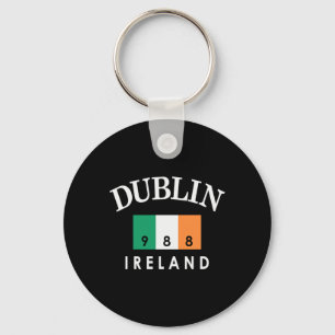 Dublin Ireland Flag Est 988 St Patricks Day Keychain