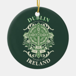 Dublin Ireland Irish Celtic Cross Ceramic Ornament