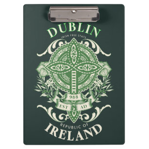 Dublin Ireland Irish Celtic Cross Clipboard