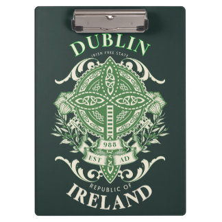 Dublin Ireland Irish Celtic Cross Clipboard