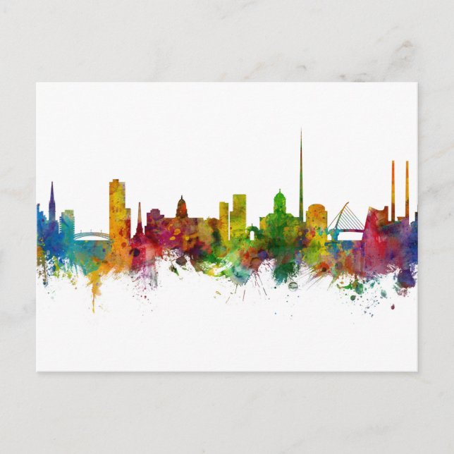 Dublin Ireland Skyline Postcard (Front)
