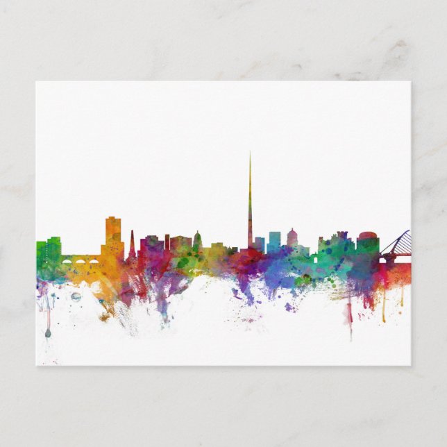 Dublin Ireland Skyline Postcard (Front)