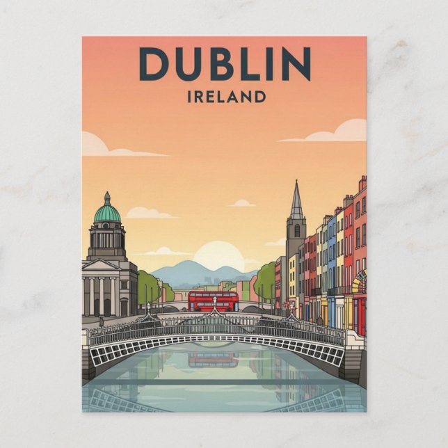 Dublin Ireland Travel Postcard (Front)