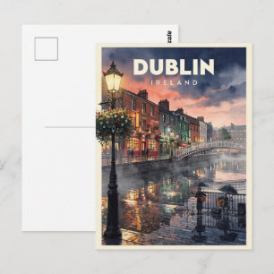 Dublin Ireland Vintage Travel Postcard