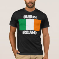 Dublin, Ireland with Irish flag