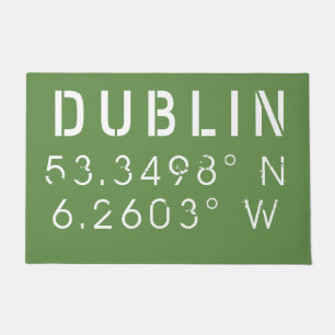 Dublin Longitude Latitude Doormat