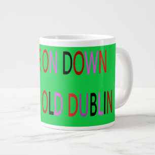 DUBLIN TOWN IRELAND GREEN RED  BLACK PURPLE LARGE COFFEE MUG
