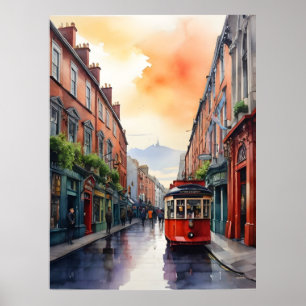 Dublin watercolor art poster