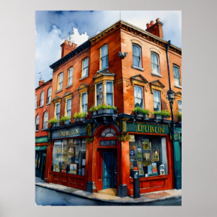Dublin watercolor art poster