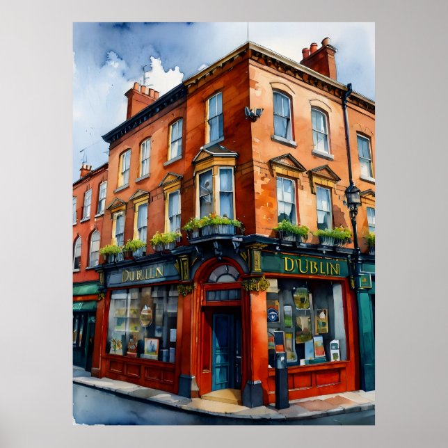 Dublin watercolor art poster (Front)