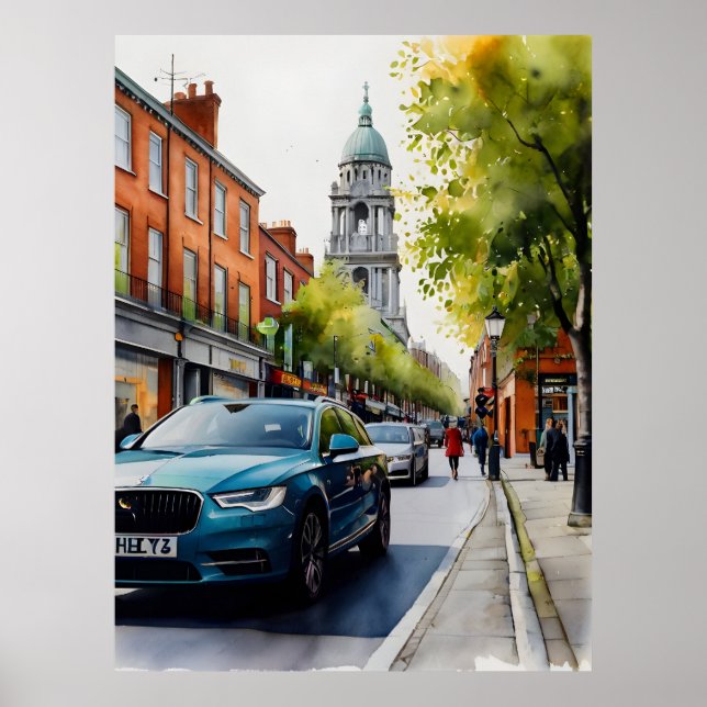Dublin watercolor art poster (Front)