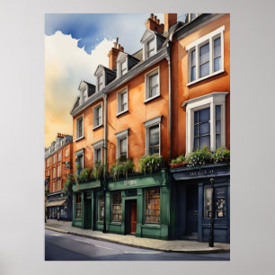 Dublin watercolor art poster