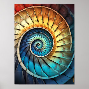 Dubman Designs: Fibonacci Rainbow Spectru Collage  Poster