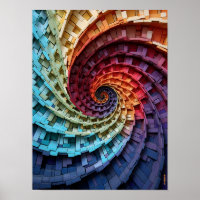 Dubman Designs: Fibonacci Rainbow Trippy Spiral