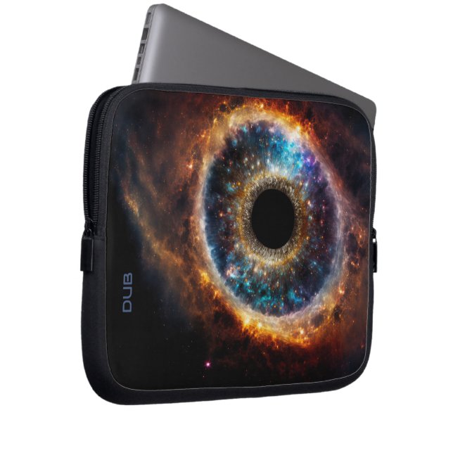 Dubman Designs: Universal Eye, Celestial Galaxy Laptop Sleeve (Front Right)