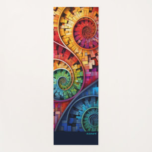 Dubman Does Design:Bright Fibonacci Swirls Yoga Mat