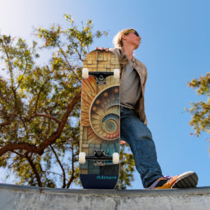 Dubman Does Design: Fibonacci Multiverse Collage Skateboard