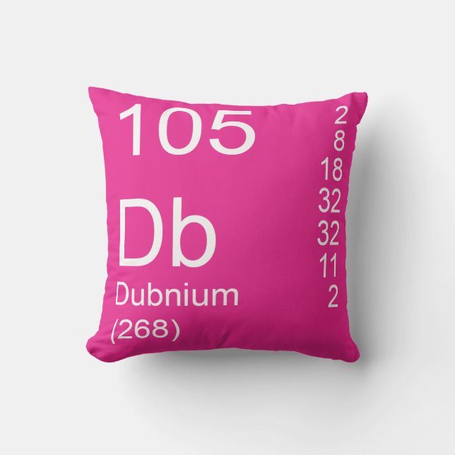Dubnium Throw Pillow (Front)