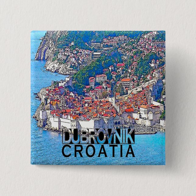 Dubrovnik 2 Inch Square Button (Front)