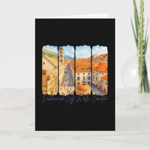 Dubrovnik City Walls Croatia Travel Brushstroke So Card