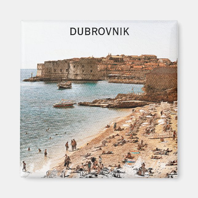 Dubrovnik Croatia Adrica Coast Beach Magnet (Front)
