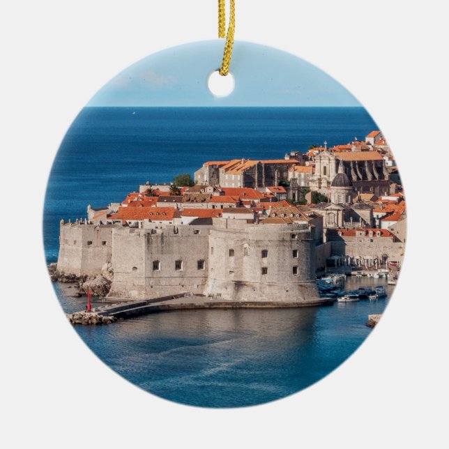 Dubrovnik, Croatia Ceramic Ornament (Front)