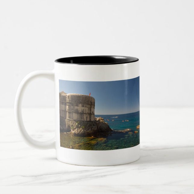 Dubrovnik, Croatia. Fort Bokar. Two-Tone Coffee Mug (Left)