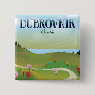 dubrovnik croatia landscape poster. 2 inch square button