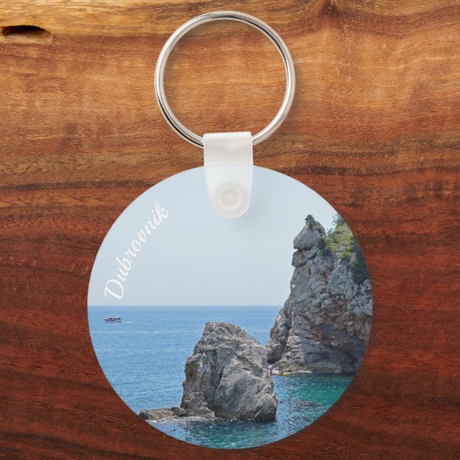 Dubrovnik Croatia Rocks Holiday Keychain (Front)