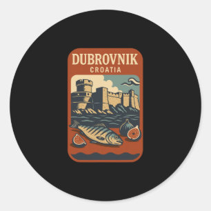 Dubrovnik Croatia Souvenir Croatian Food And Trave Classic Round Sticker
