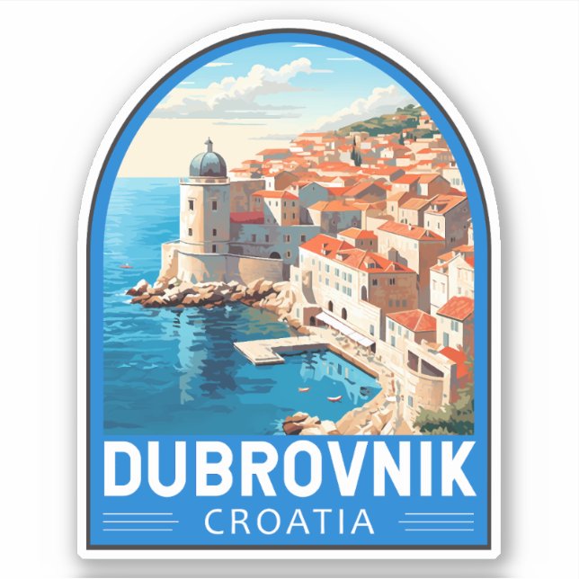 Dubrovnik Croatia Travel Art Vintage (Front)