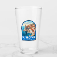 Dubrovnik Croatia Travel Art Vintage