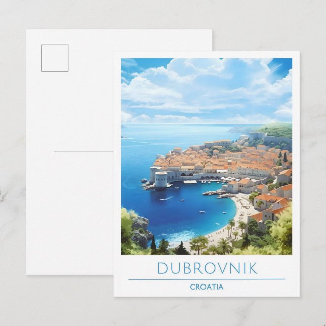Dubrovnik Croatia Vintage Travel  Postcard (Front/Back)