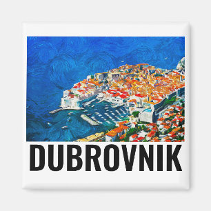 Dubrovnik Croatia Watercolor Oil Paint Magnet