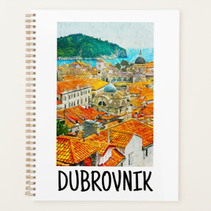 Dubrovnik Croatia Watercolor Oil Paint Postcard Planner